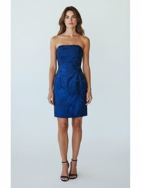 JESSICA McCLINTOCK Strapless Navy Mini Cocktail Dress Size 6P NEW Party Wedding